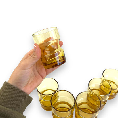 Kaaru Amber Glass Set - 8.5cm tall