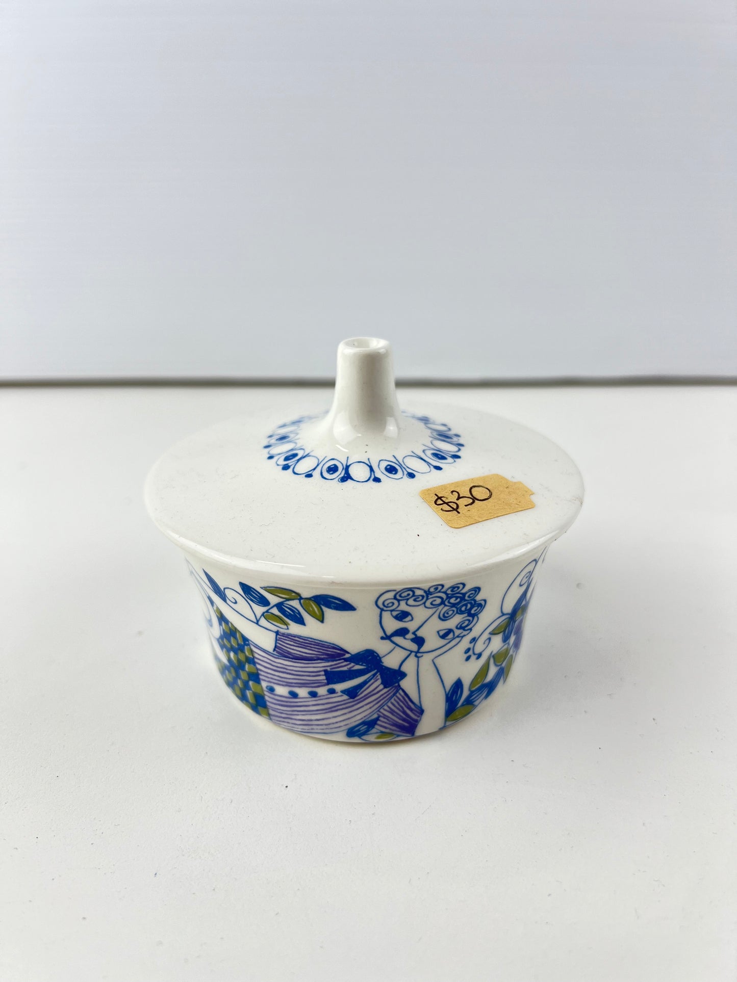 Figgjo Norway Hand Painted Lidded Sugar Bowl