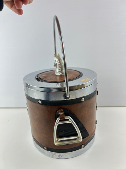 Equestrian Horse Ice Bucket with Stirrup & Horseshoe Details