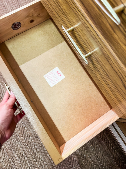 Cocktail Sideboard Cabinet with Glass Display and pull down bar section
