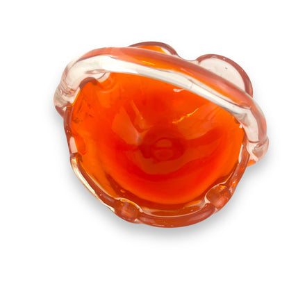 Orange Art Glass Basket