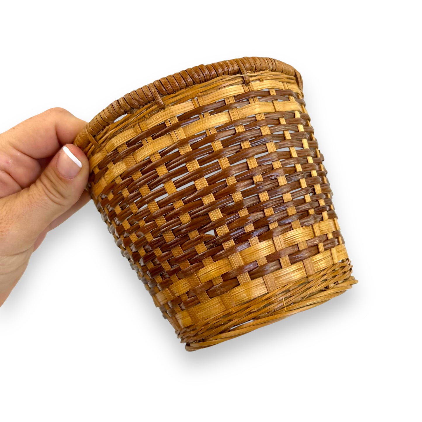 Small Cane Plant Basket with plastic lining