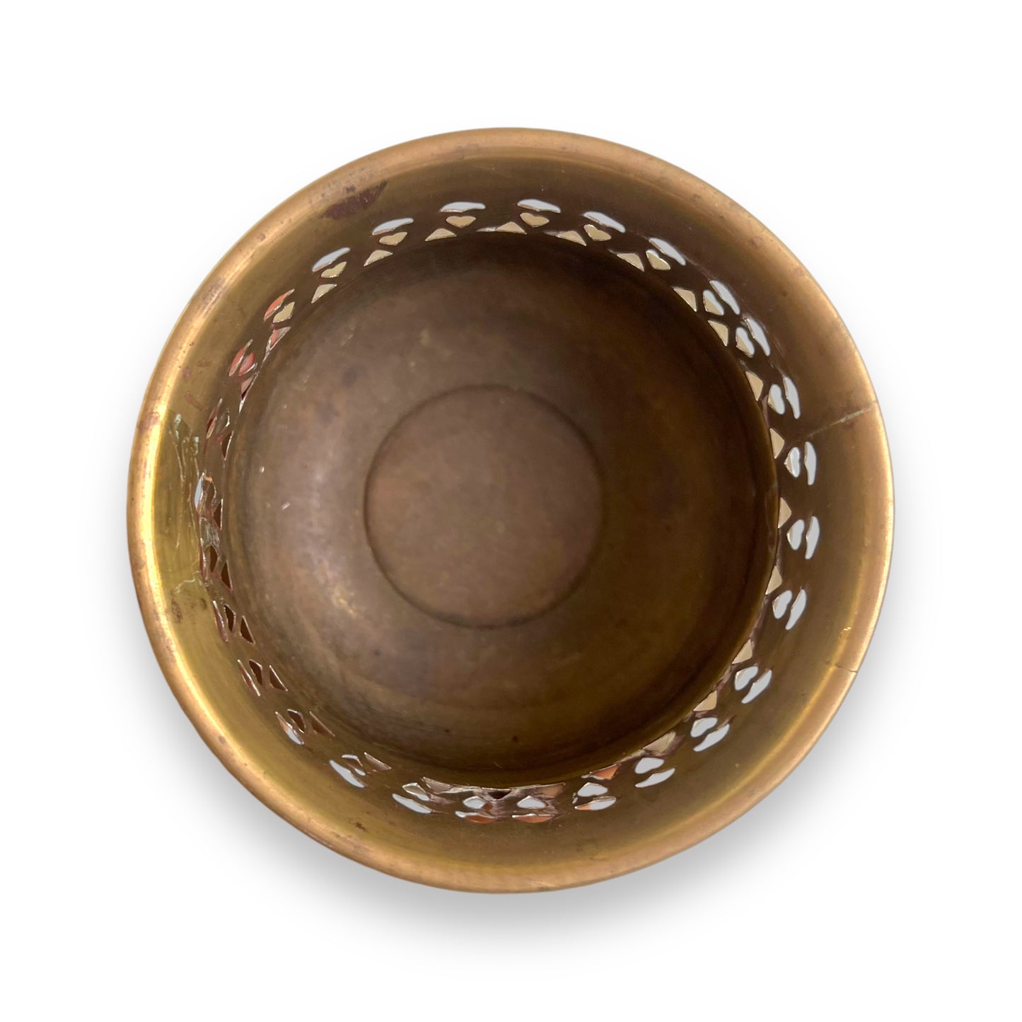 Small Brass Plant Pot Heart shape holes