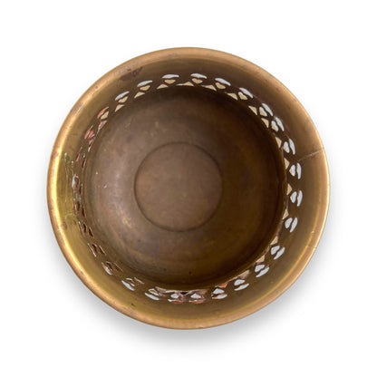 Small Brass Plant Pot Heart shape holes