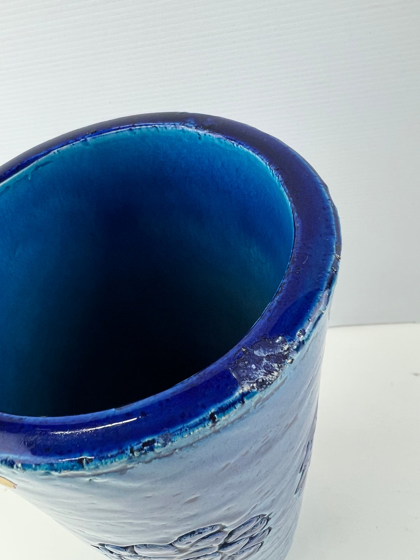 Bitossi Blue Flower Pattern Ceramic Vase – Made in Italy