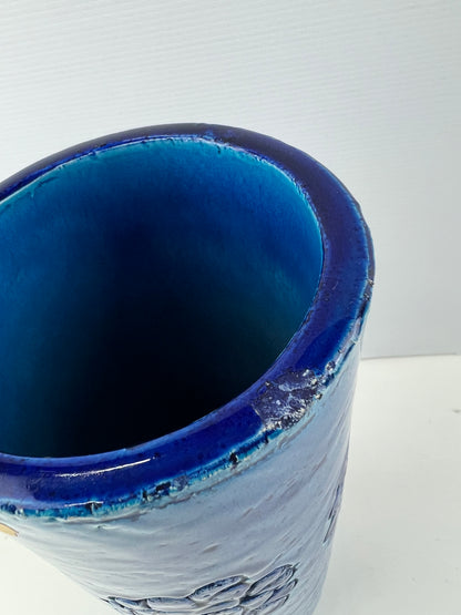 Bitossi Blue Flower Pattern Ceramic Vase – Made in Italy