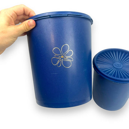 Retro Blue Tupperware Storage Container set of 2