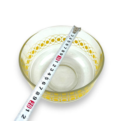 Clear glass yellow pattern mixing bowl
