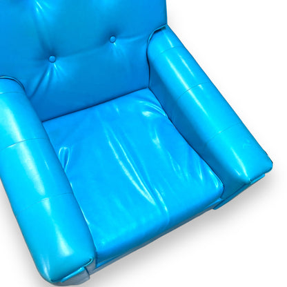 Retro Blue Vinyl Single Lounge Chair