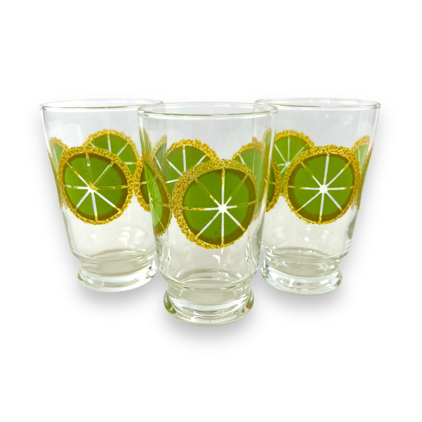 Retro Lime Slice Glasses – Set of 3