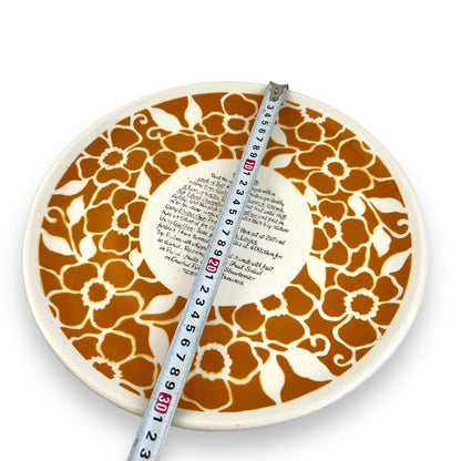 Orange Flower Hand-Painted Pavlova Recipe Plate - Made in Japan