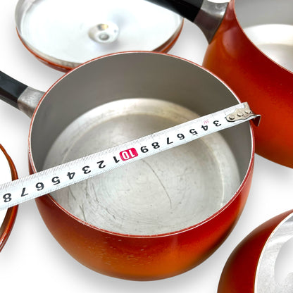 Orange Enamel Steel Cookware Set - 4 Pieces