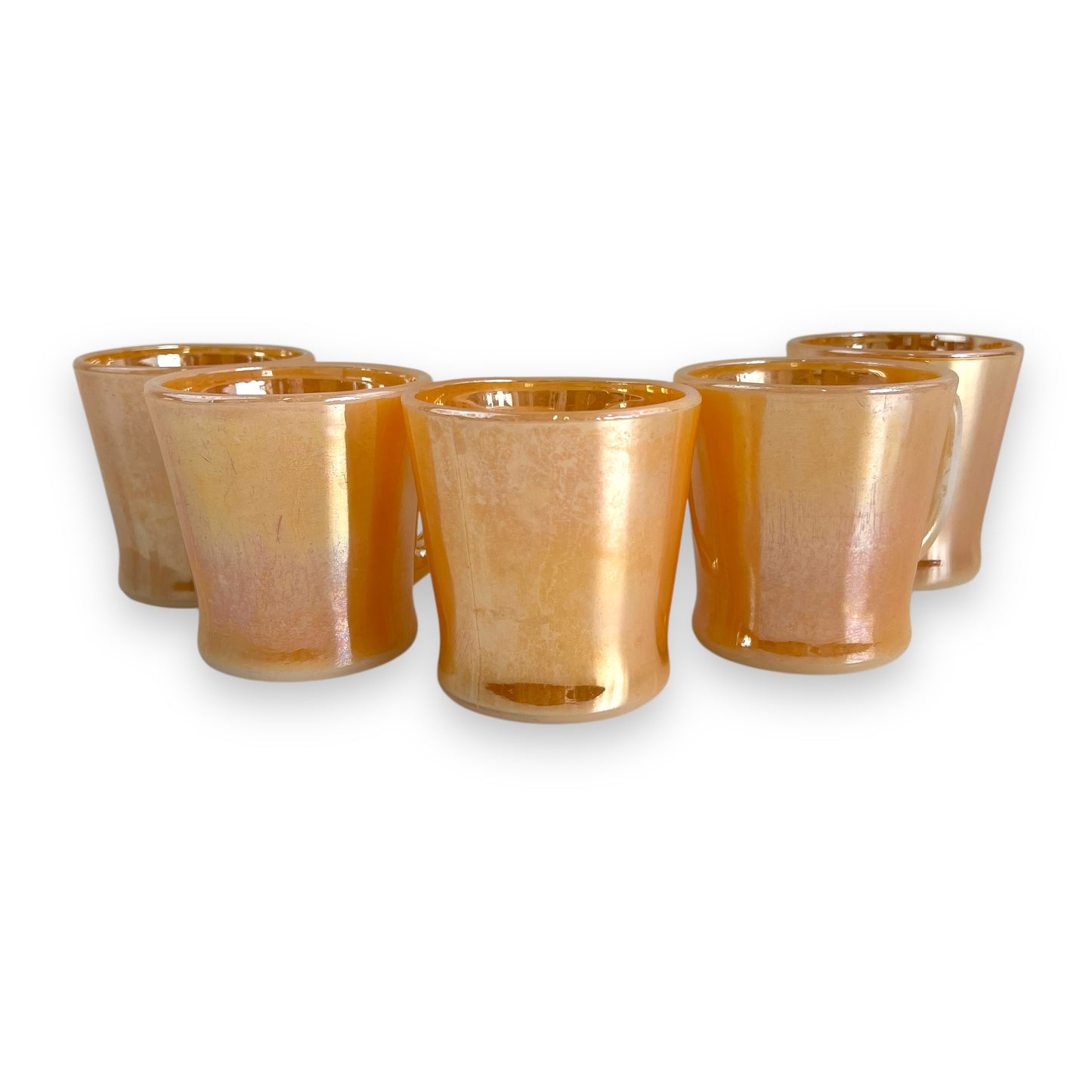 FireKing ware Orange Lustre Cup Set of 5
