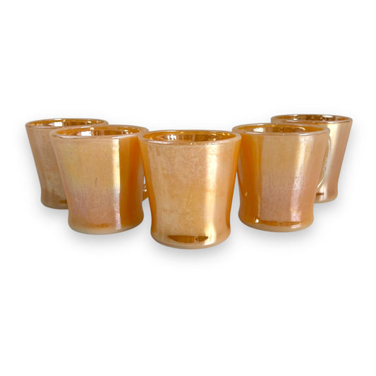 FireKing ware Orange Lustre Cup Set of 5