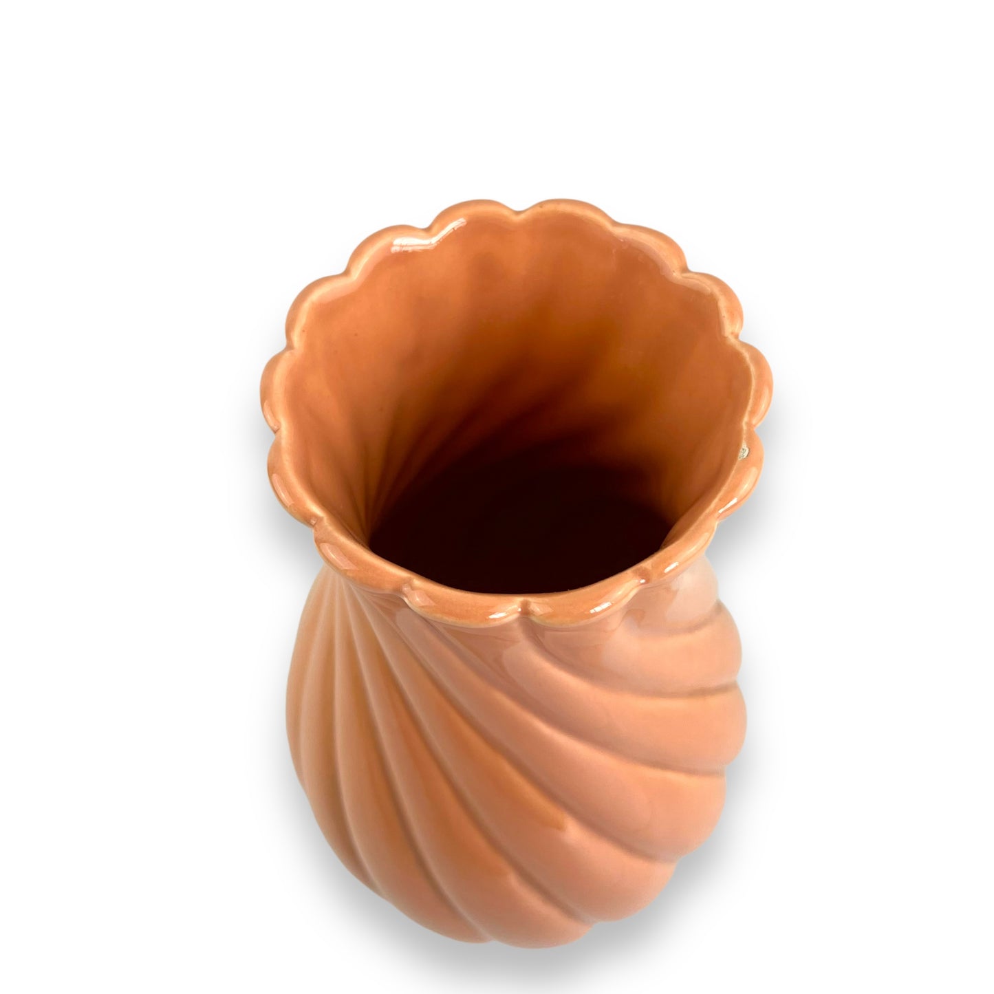 Apricot Swirl Large Ceramic Vase