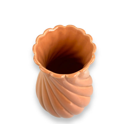 Apricot Swirl Large Ceramic Vase