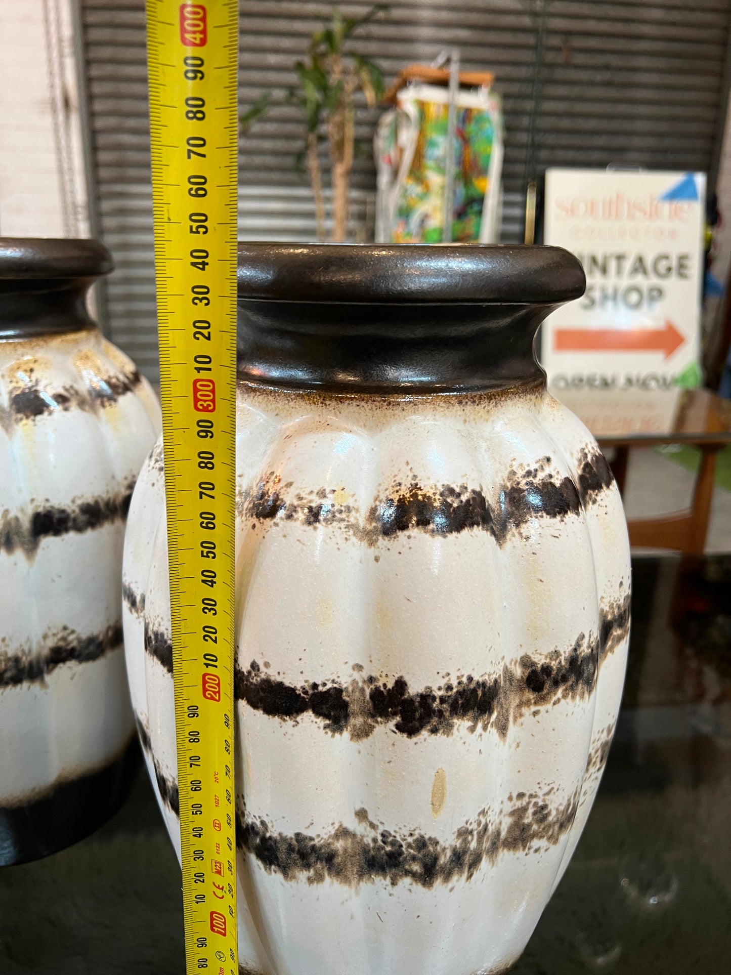 Pair Scheurich West German Pottery Vases 292-54