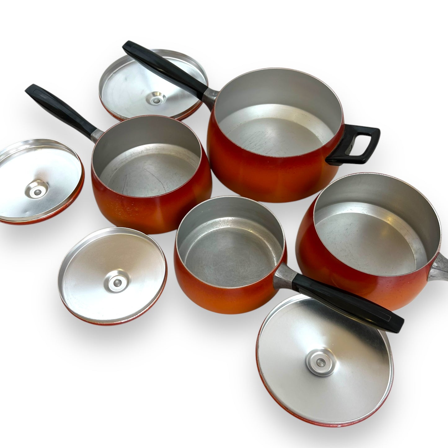 Orange Enamel Steel Cookware Set - 4 Pieces
