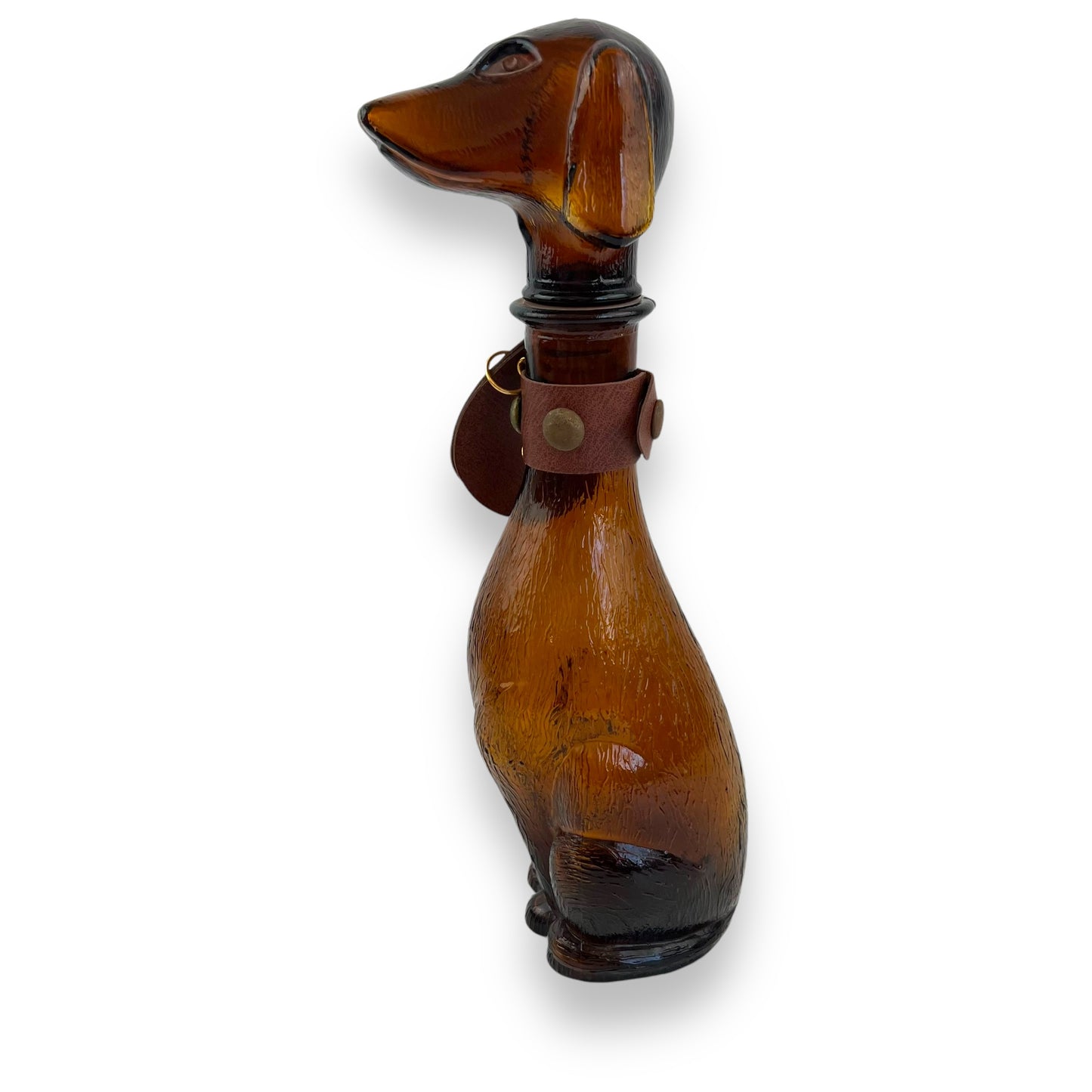 Amber Glass Dachshund Decanter