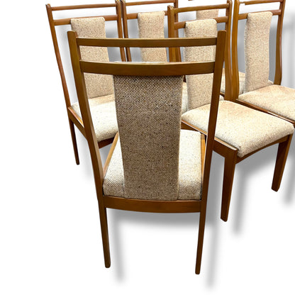Set of 6 Vintage Dining Chairs with High Backrests