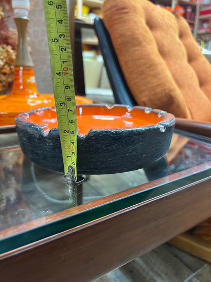 Ellis Pottery Ceramic Ashtray – Orange & Black