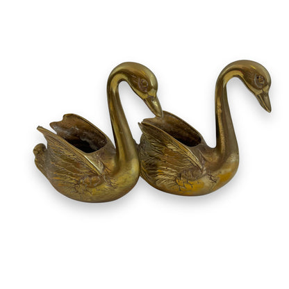 Brass Swan small planter