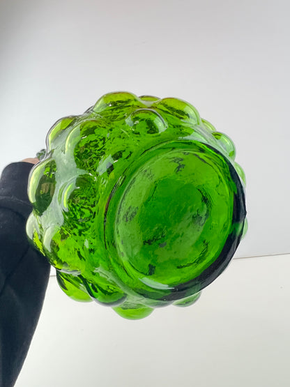 Italian Empoli Green Glass Genie Bottle