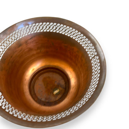 Copper Vase / Plant Pot with Intricate Cutout Design