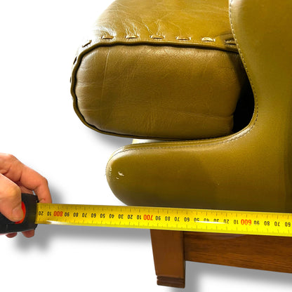 Olive Green Leather Moran Lounge – Australian Made