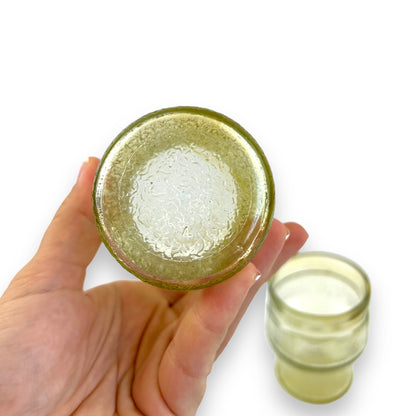 Yellow textured glass set of 2