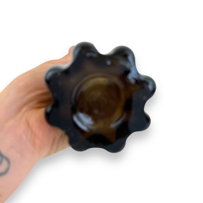 Black Smokey Swung Glass Vase