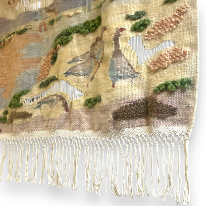 South African Woollen Wall Hanging 'River & Mountain Scene’