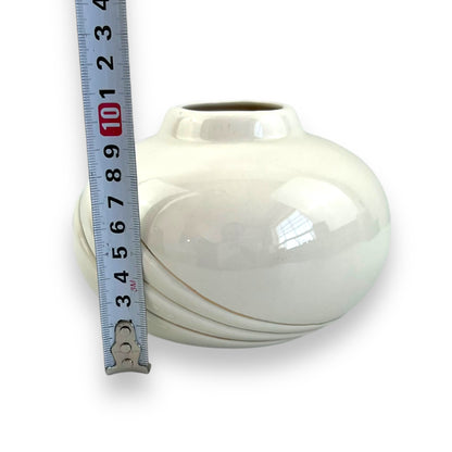 Cream vase with gold stripes