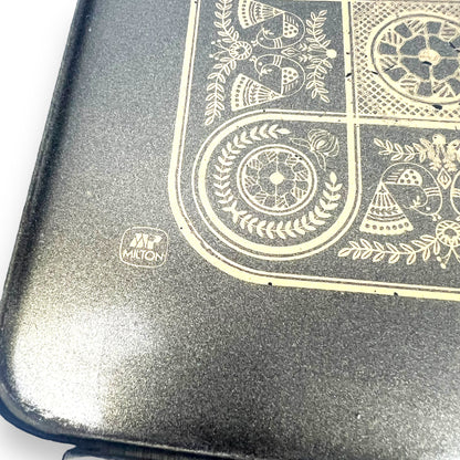Retro Milton Black with gold decal plastic square tray