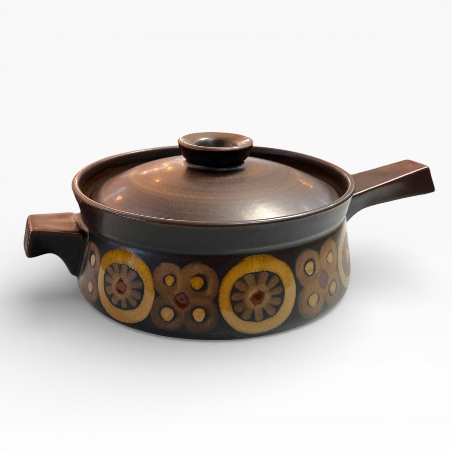 Denby Arabesque Lidded Casserole Pot – Mid Century Stoneware Cooking Dish