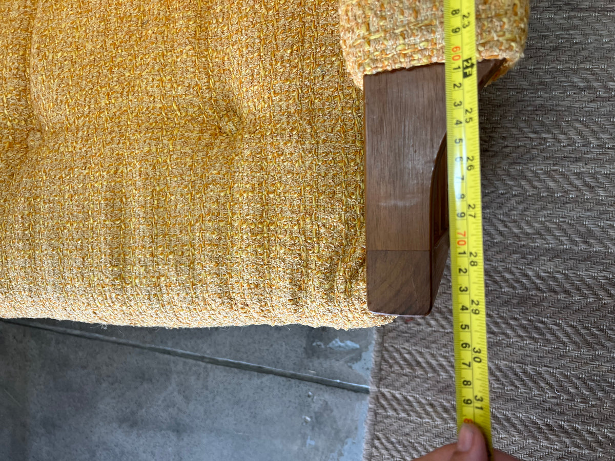 Mustard Yellow Bouclé Two-Seater Lounge