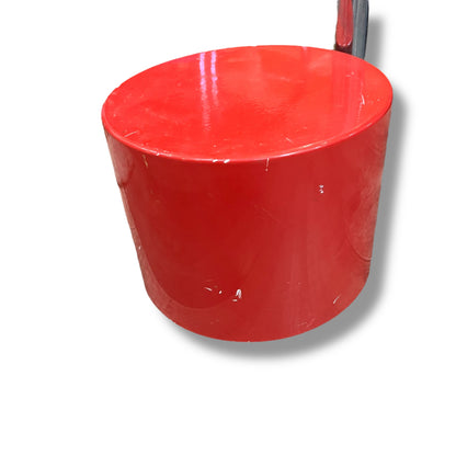 Red Floor Lamp – Adjustable Chrome Stand with Cylinder Base & Shade