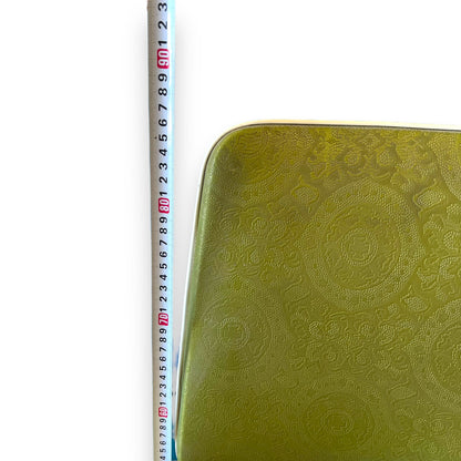 Set of 4 Vintage Green Vinyl Dining Chairs with Chrome Legs