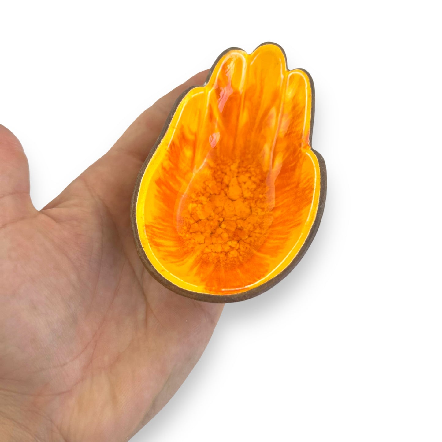 1962 Treasure Craft Hamsa Hand Ashtray | Mid-Century Glazed Ceramic Bowl