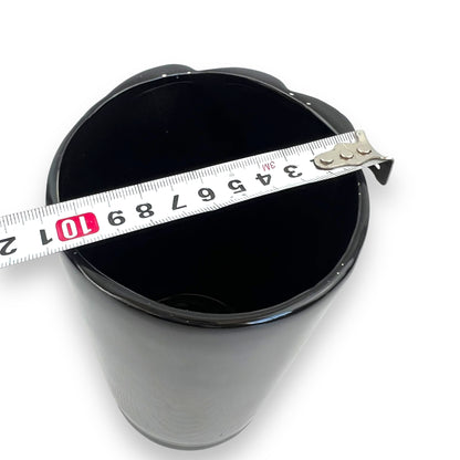 Black cylinder ceramic vase with twist detail