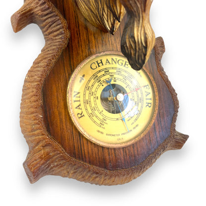 Norwegian Moose Barometer | Scandinavian Mid-Century Wall Weather Station | 1970s