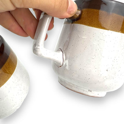 Brown stripe Mug set of 4