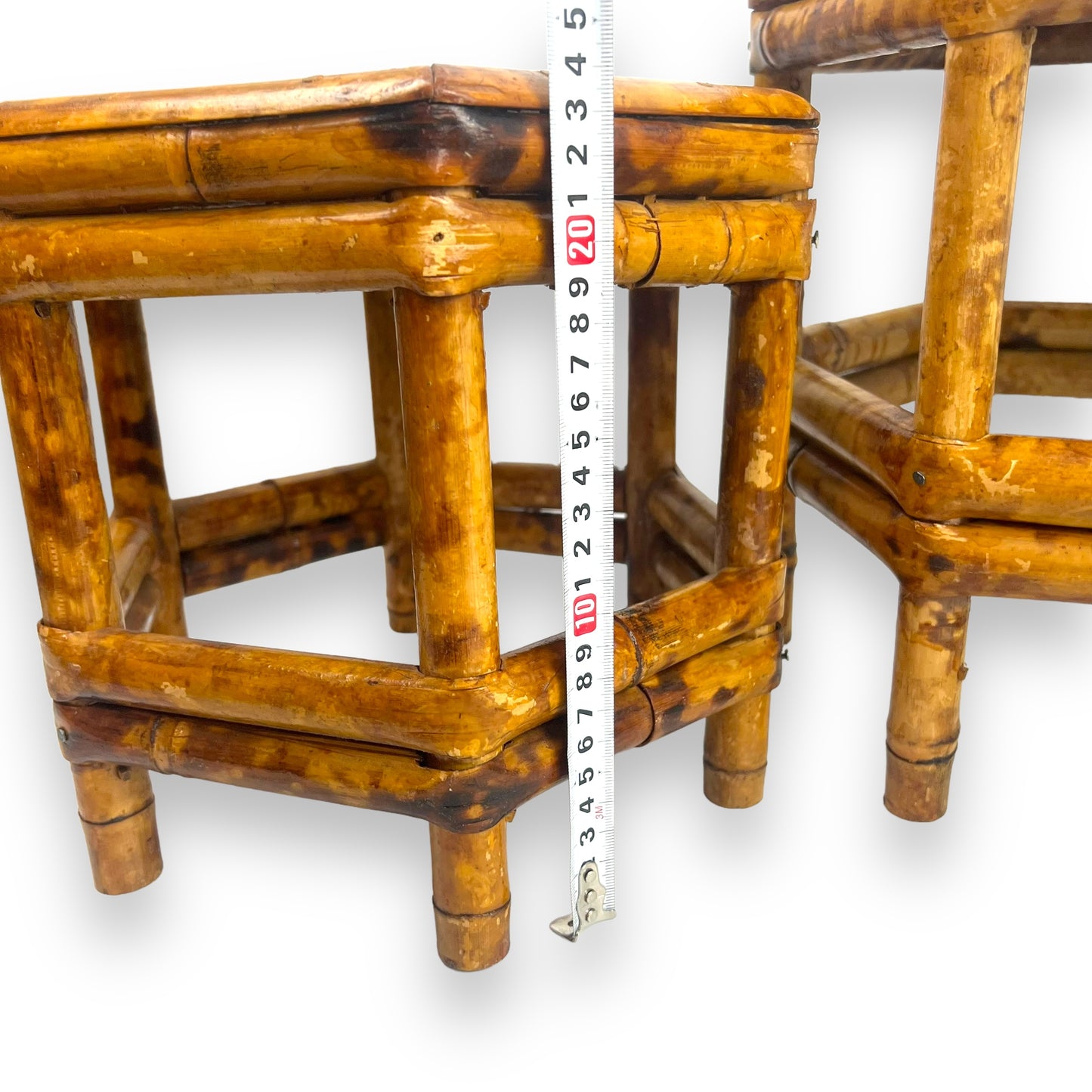 Hexagon Plant Stand Set x3 Tortoiseshell Cane