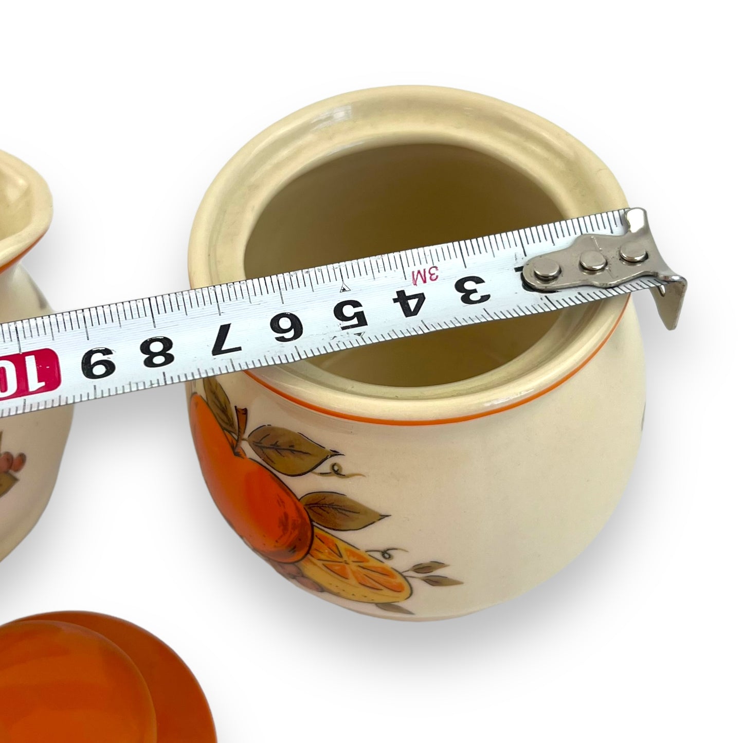 Sugar Pot & creamer set with fruit design