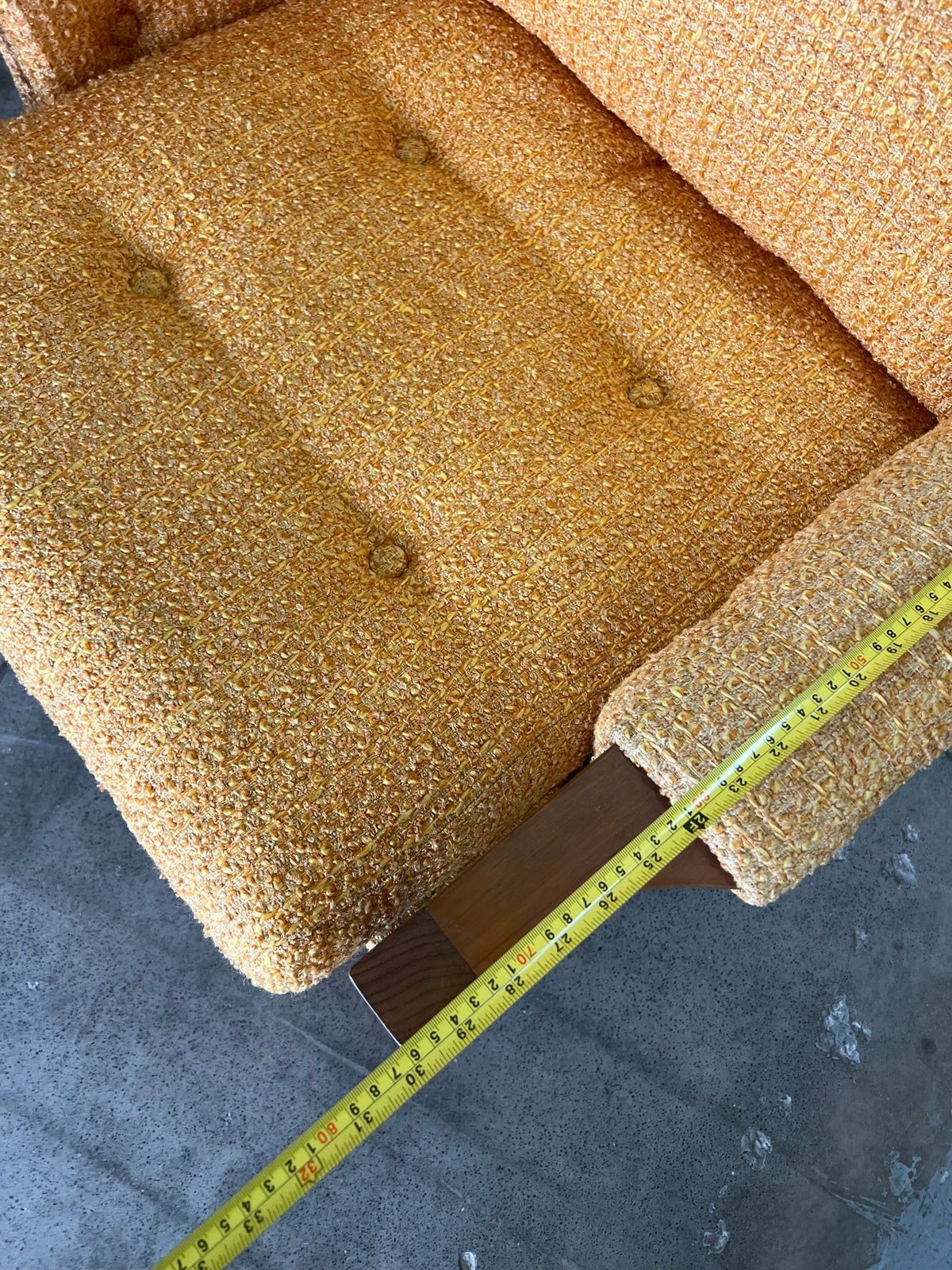 Mustard Yellow Bouclé Timber Lounge Chair