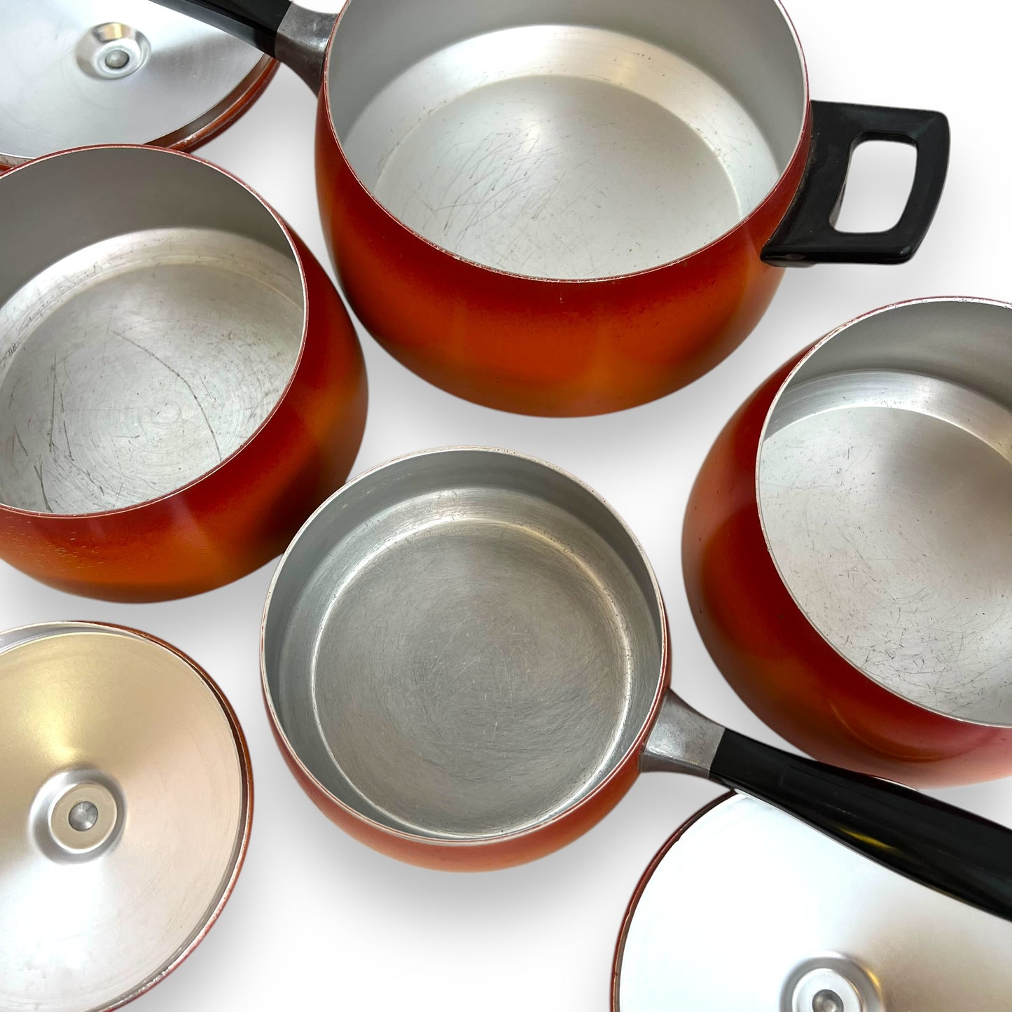 Orange Enamel Steel Cookware Set - 4 Pieces