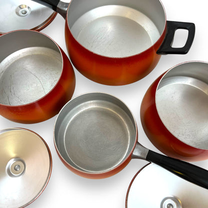 Orange Enamel Steel Cookware Set - 4 Pieces