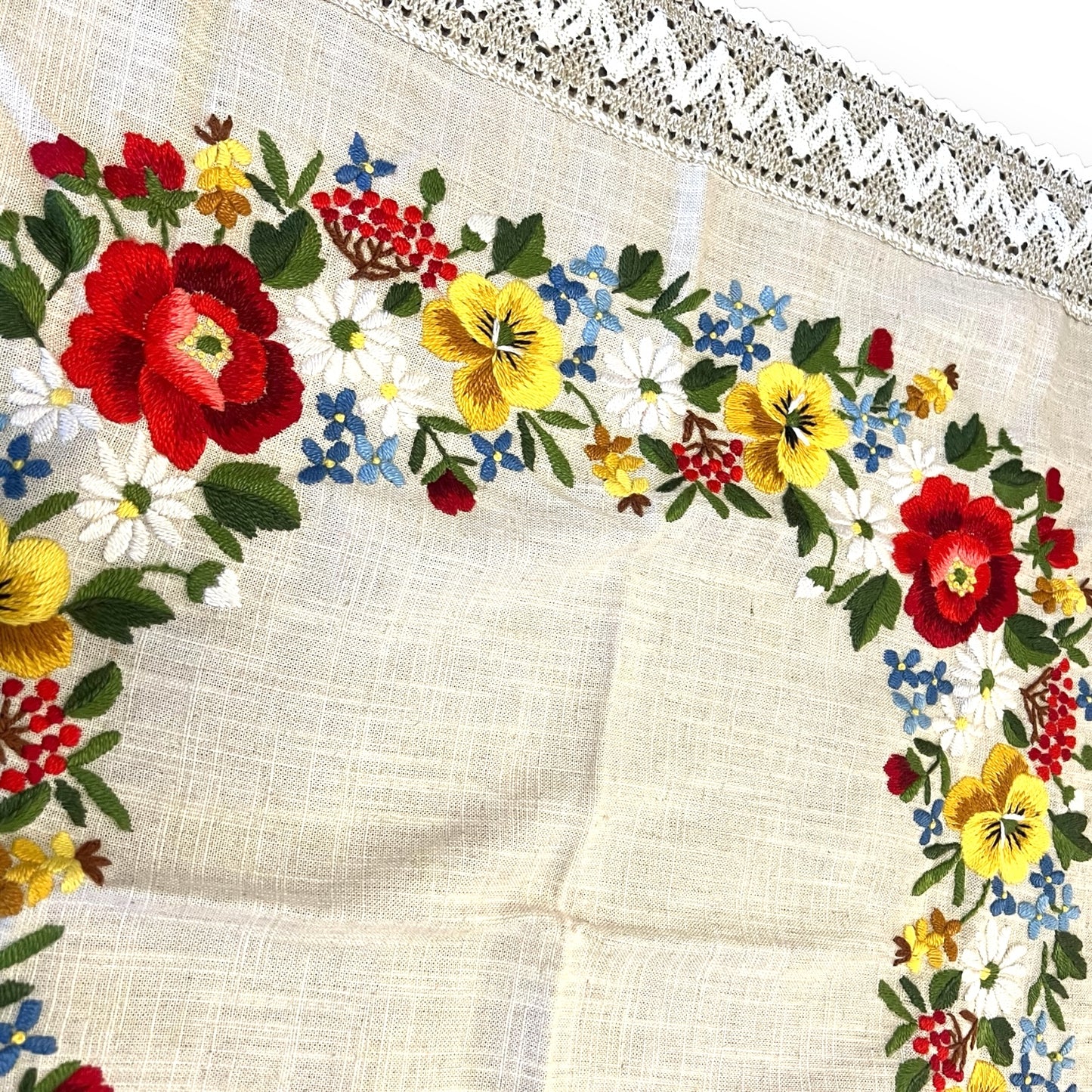 Vintage Flower Square Tablecloth