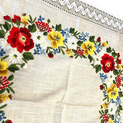 Vintage Flower Square Tablecloth