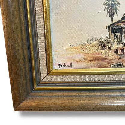 Gillian Bolwell Original Oil Painting – Abandoned Homestead Near Kyneton
